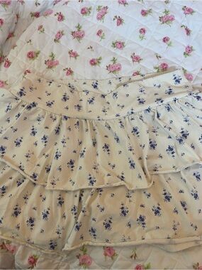 wild fable Cream skirt with Blue Floral Print